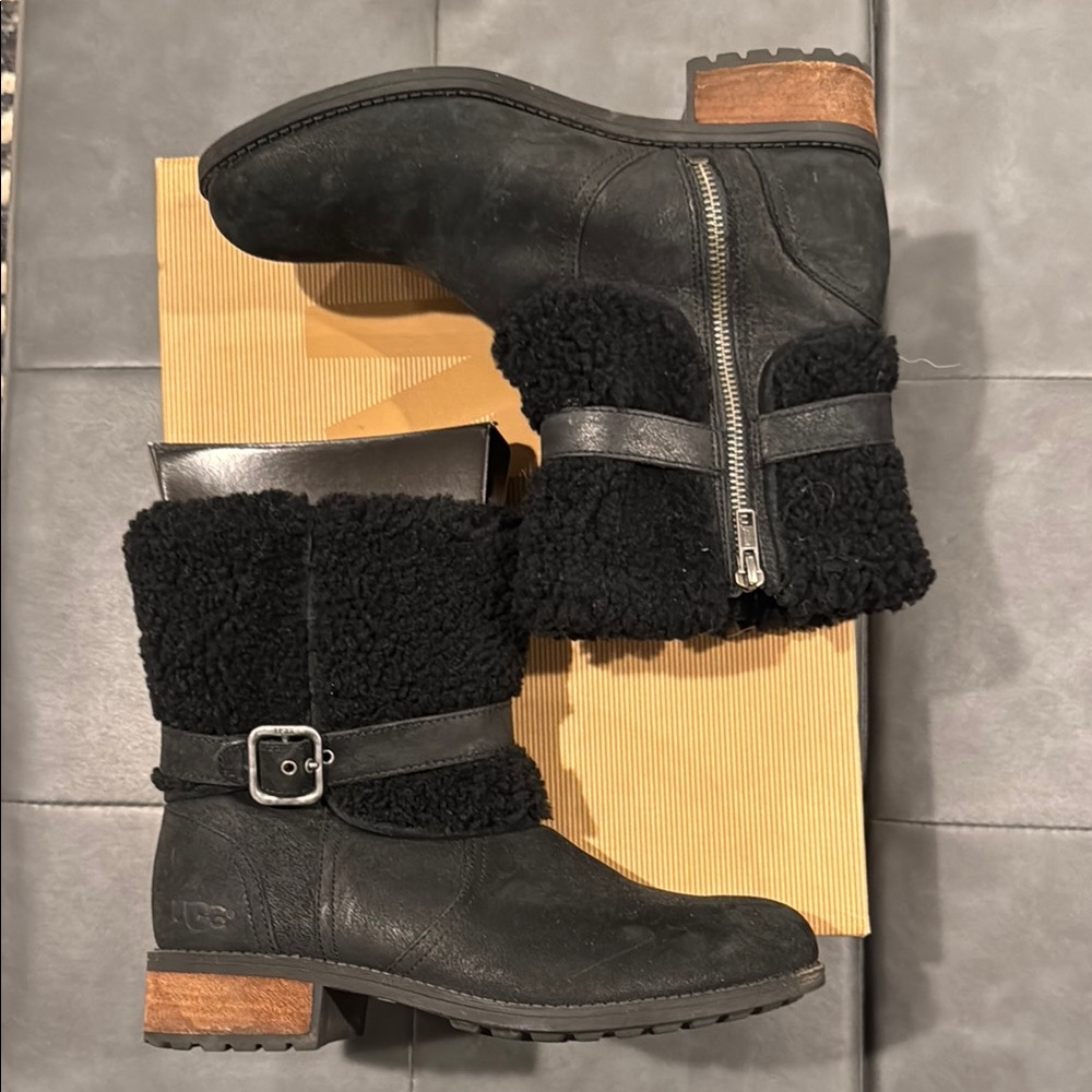 UGG W Blayre II Black Shearling Boots
